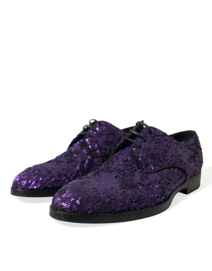 Dolce & Gabbana Elegant Sequined Oxford Dress Shoes Dolce & Gabbana