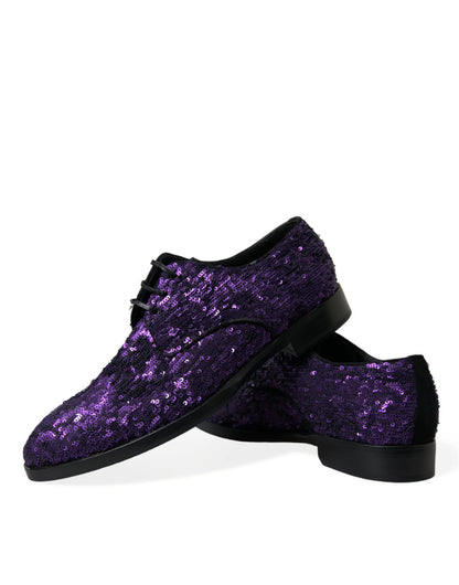 Dolce & Gabbana Elegant Sequined Oxford Dress Shoes Dolce & Gabbana