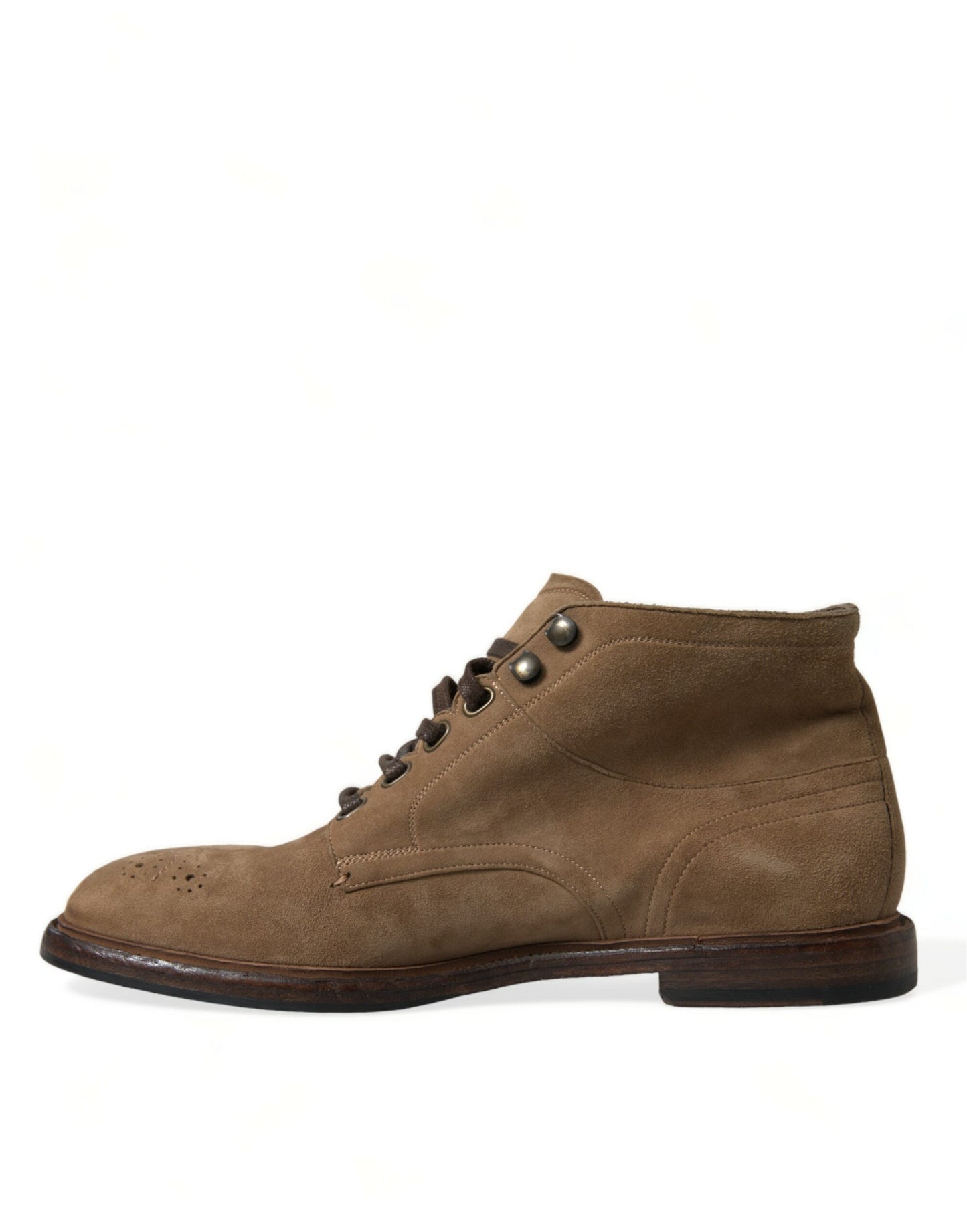 Dolce & Gabbana Elegant Leather Ankle Lace-Up Boots Dolce & Gabbana