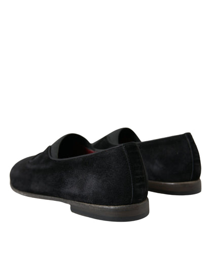 Dolce & Gabbana Elegant Black Velor Loafers for the Discerning Gentleman Dolce & Gabbana