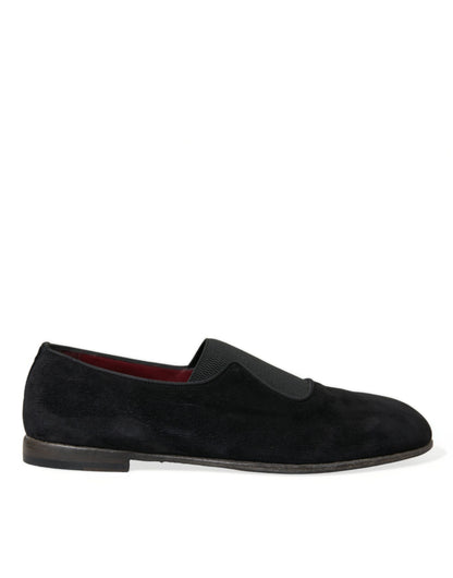 Dolce & Gabbana Elegant Black Velor Loafers for the Discerning Gentleman Dolce & Gabbana