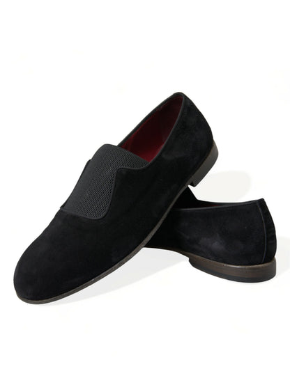 Dolce & Gabbana Elegant Black Velor Loafers for the Discerning Gentleman Dolce & Gabbana