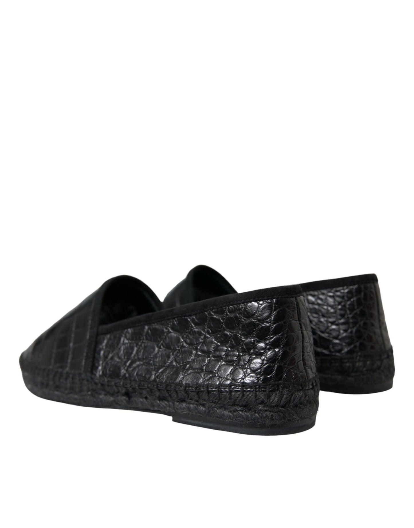 Dolce & Gabbana Exotic Black Leather Espadrilles Dolce & Gabbana