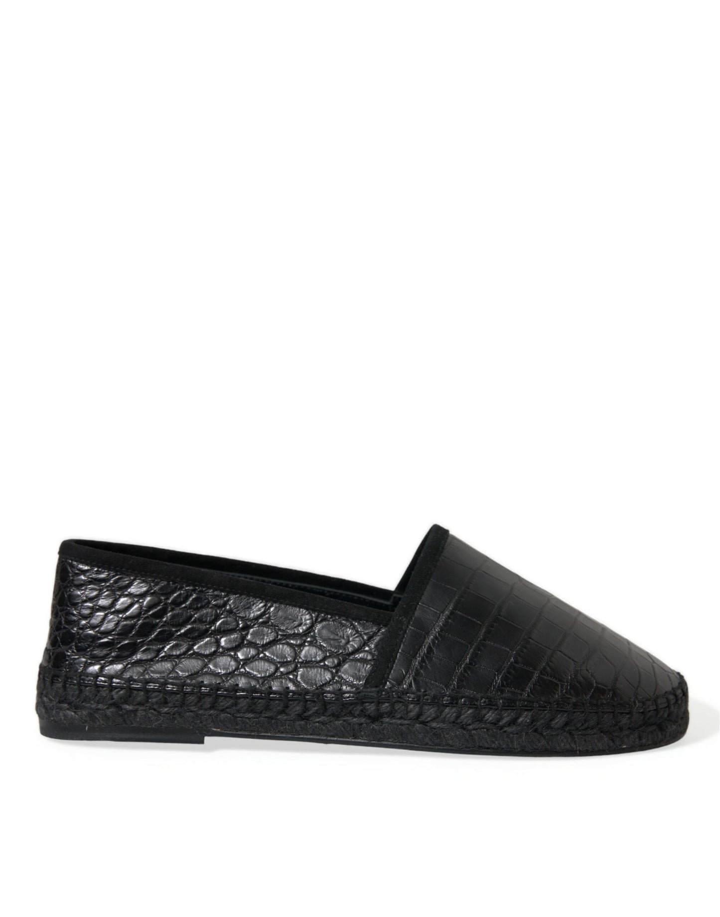 Dolce & Gabbana Exotic Black Leather Espadrilles Dolce & Gabbana