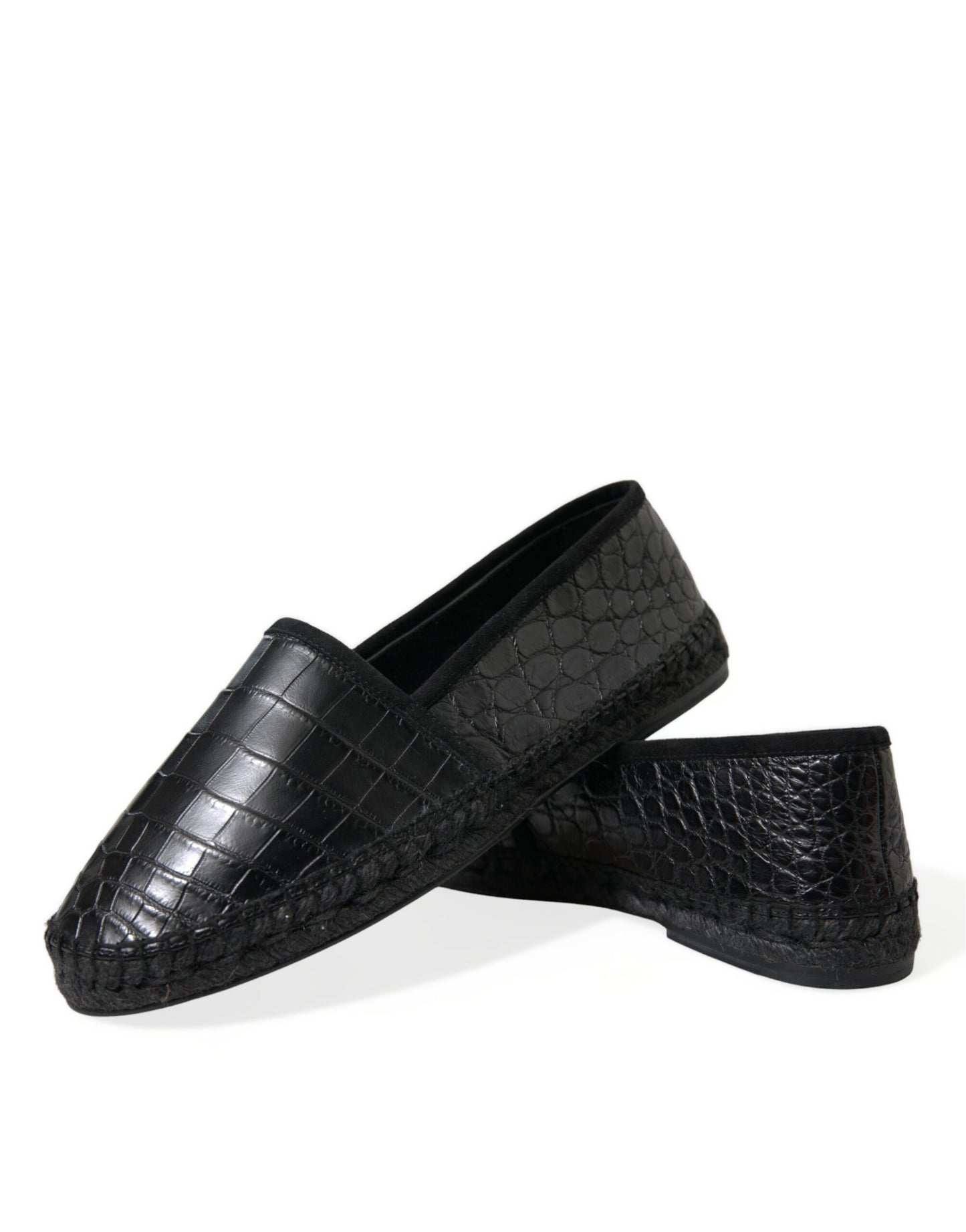 Dolce & Gabbana Exotic Black Leather Espadrilles Dolce & Gabbana