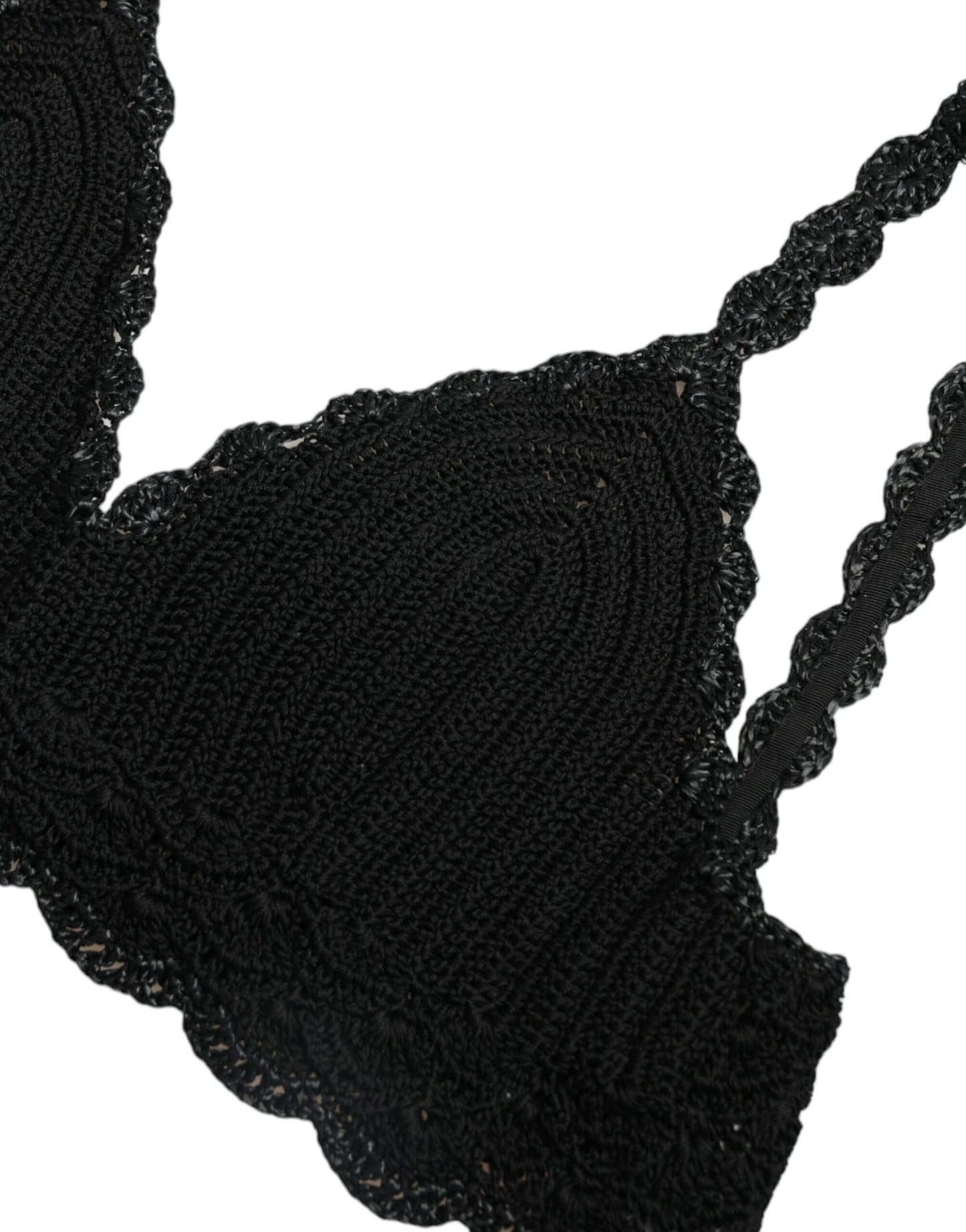 Dolce & Gabbana Elegant Black Crochet Corset Top Dolce & Gabbana