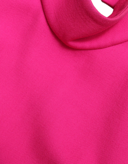 Dolce & Gabbana Elegant Pink Turtleneck Sleeveless Wool Top Dolce & Gabbana