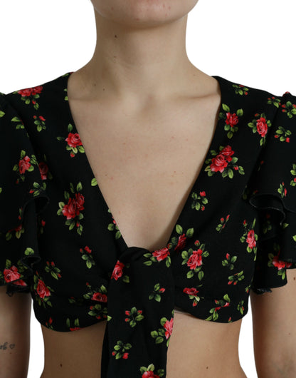 Dolce & Gabbana Floral Print Cropped Top Luxe Fashion Dolce & Gabbana