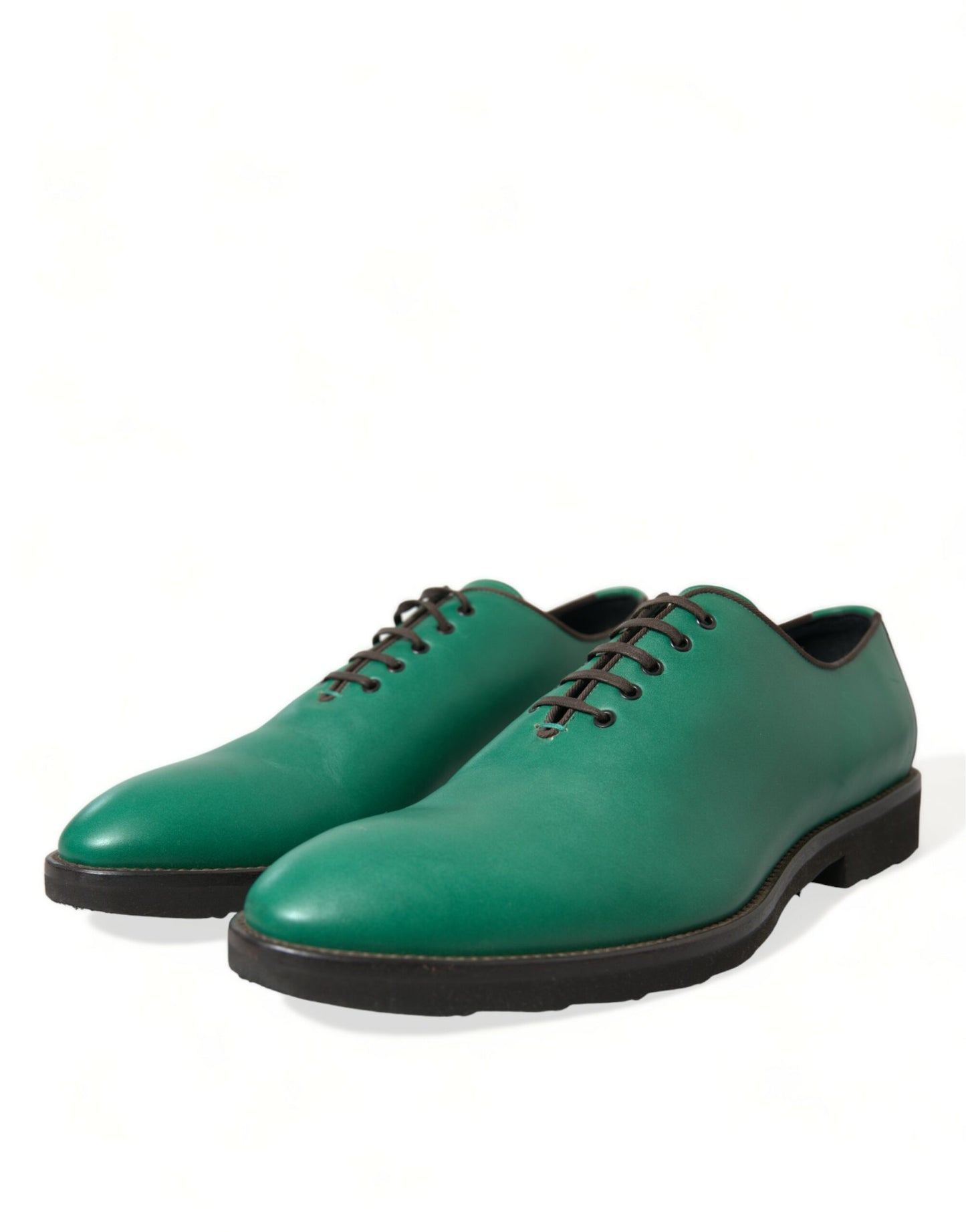 Dolce & Gabbana Elegant Green Leather Oxford Dress Shoes Dolce & Gabbana