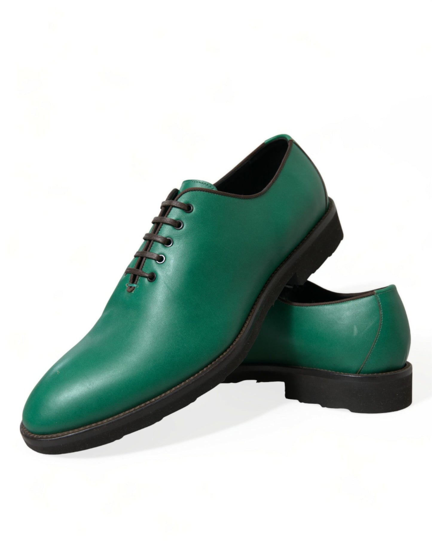 Dolce & Gabbana Elegant Green Leather Oxford Dress Shoes Dolce & Gabbana