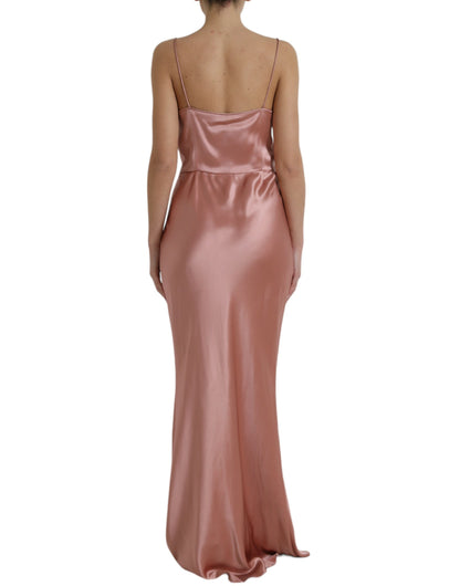 Dolce & Gabbana Elegant Long Silk Gown in Pink Dolce & Gabbana