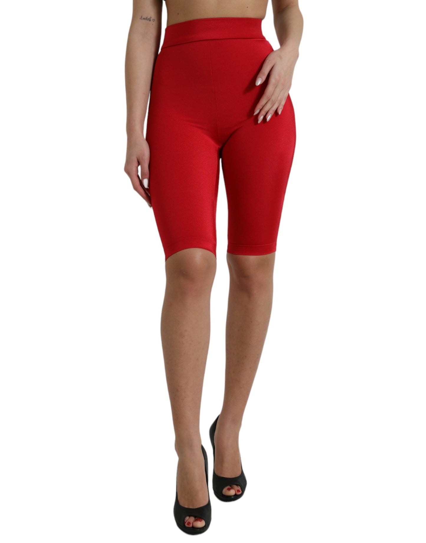 Dolce & Gabbana Chic Red High Waist Leggings Pants Dolce & Gabbana