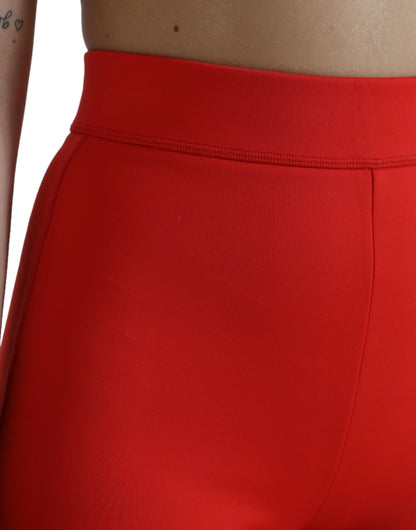 Dolce & Gabbana Elegant High Waist Red Leggings Dolce & Gabbana