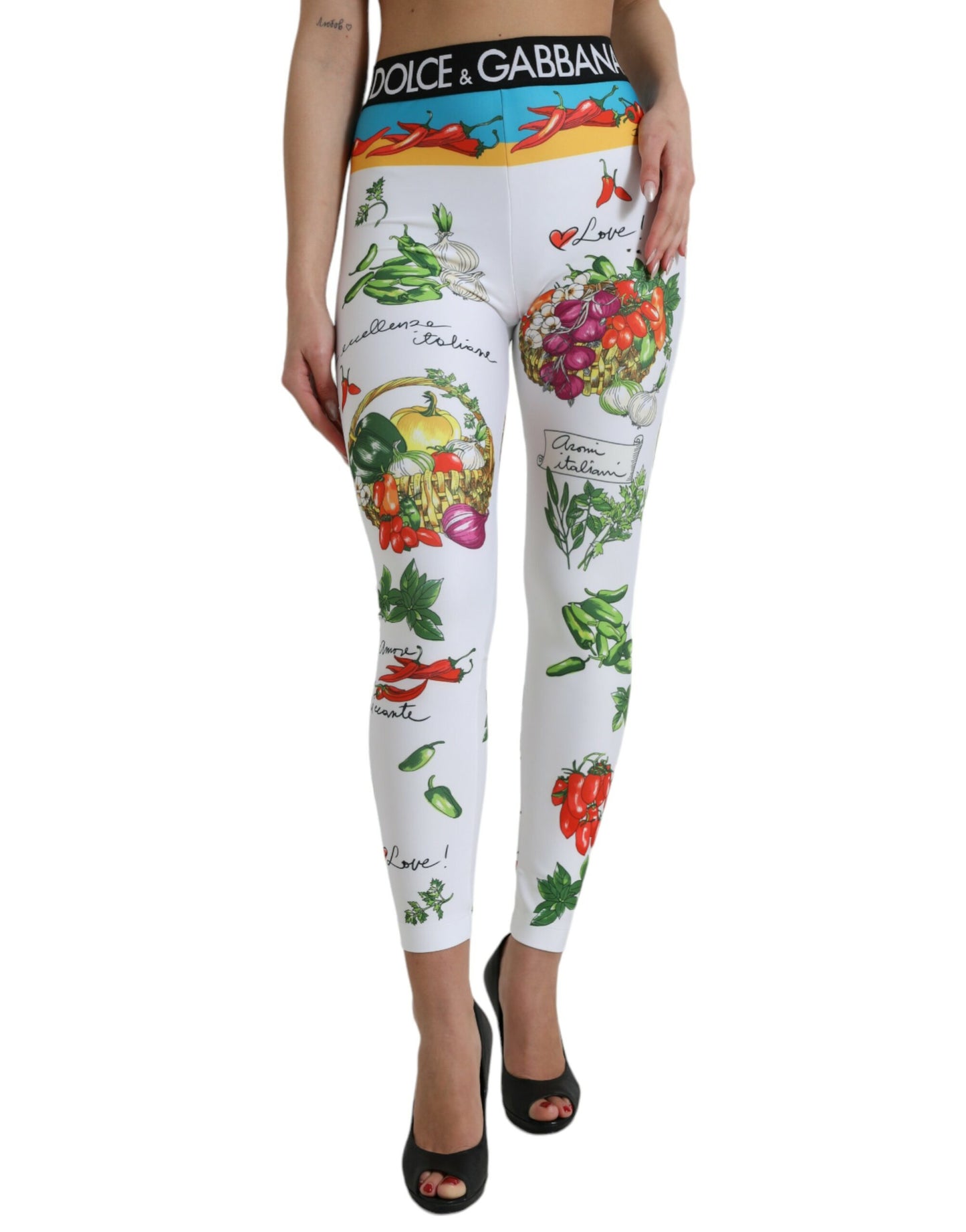 Dolce & Gabbana Elegant High Waist Printed Leggings Dolce & Gabbana