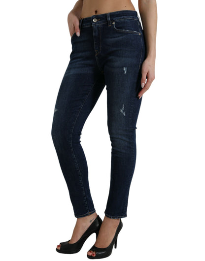 Dolce & Gabbana Elegant Dark Blue Mid Waist Stretch Jeans Dolce & Gabbana