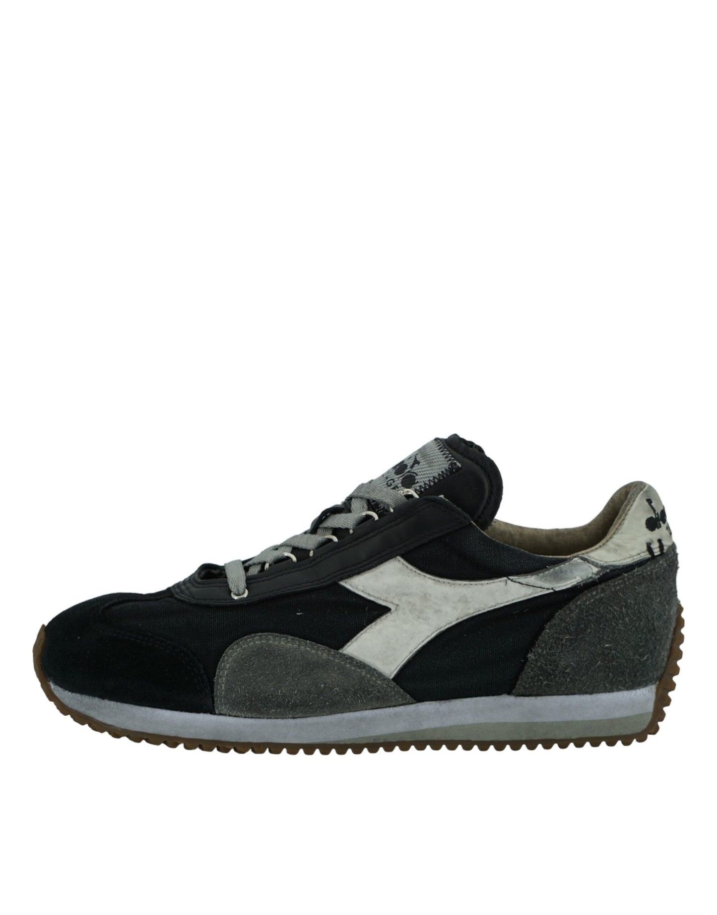 Diadora Black and Gray Equipe H Dirty Stone Wash Evo Sneakers Diadora