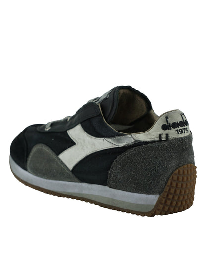 Diadora Black and Gray Equipe H Dirty Stone Wash Evo Sneakers Diadora