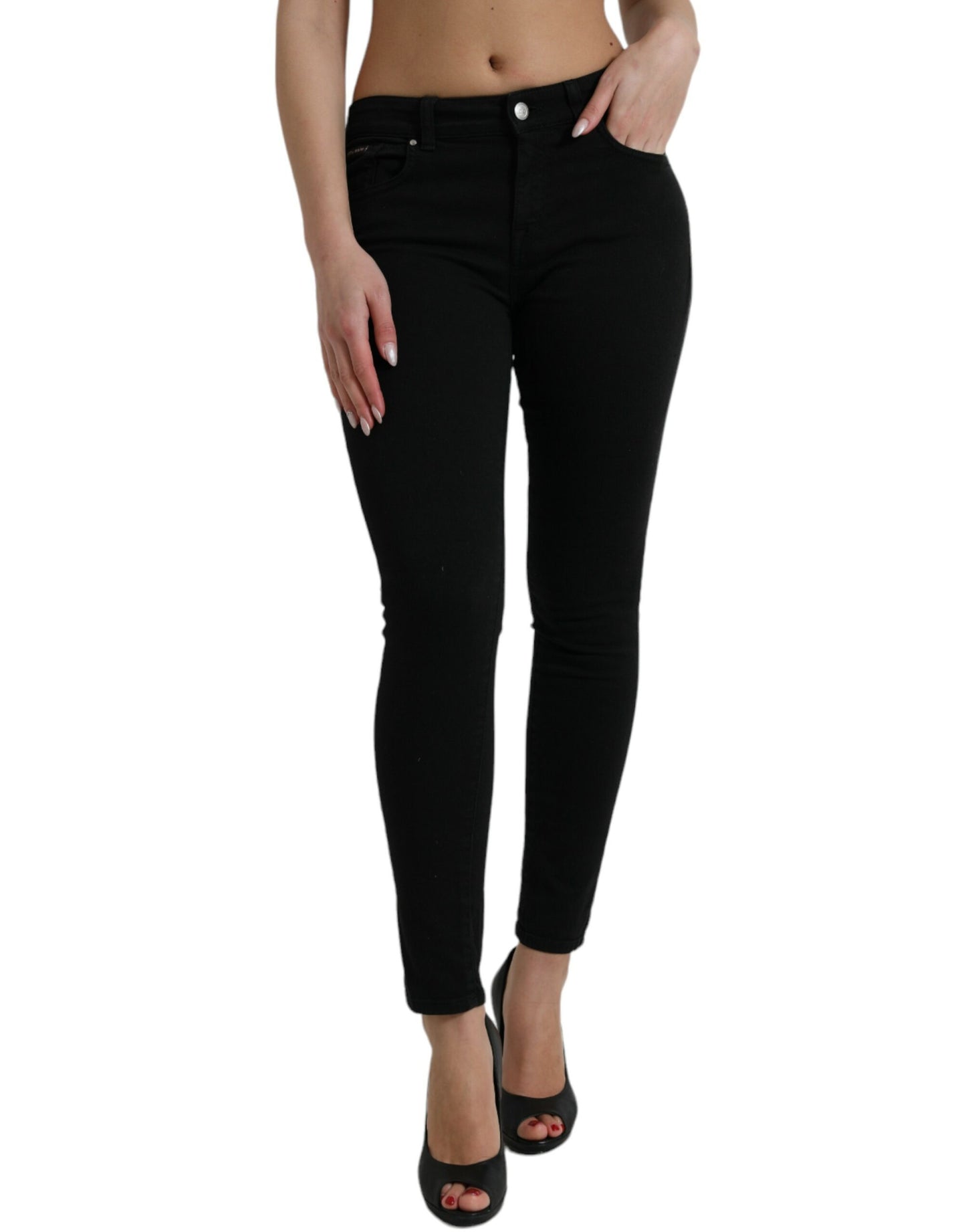 Dolce & Gabbana Chic Black Mid Waist Stretch Jeans Dolce & Gabbana