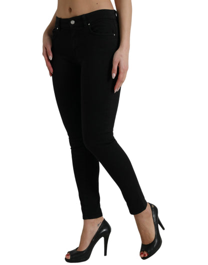 Dolce & Gabbana Chic Black Mid Waist Stretch Jeans Dolce & Gabbana