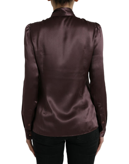 Dolce & Gabbana Elegant Silk Ascot Collar Blouse Dolce & Gabbana