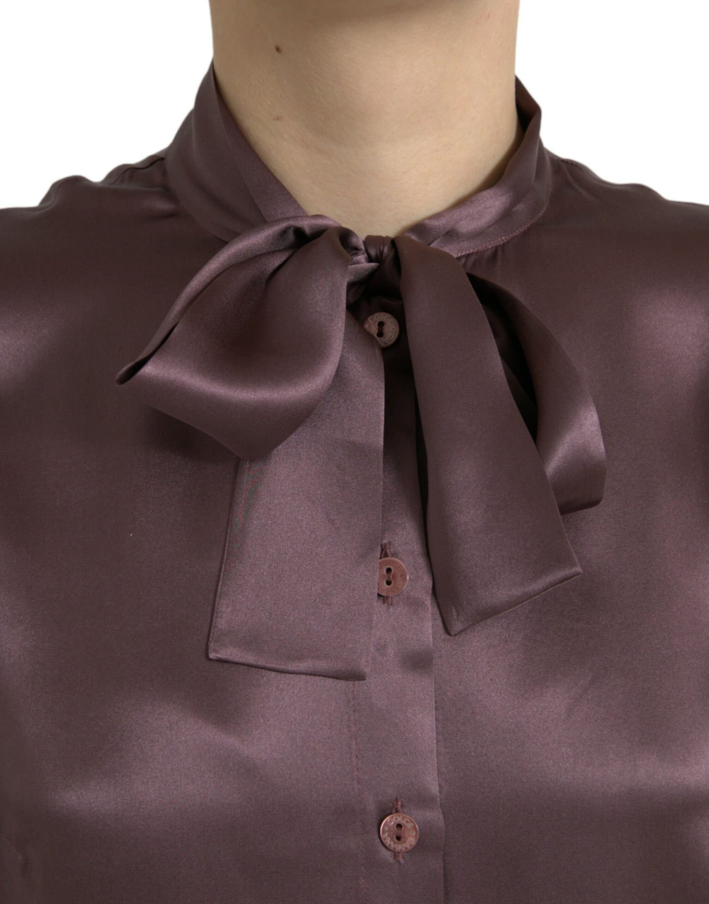 Dolce & Gabbana Elegant Silk Ascot Collar Blouse Dolce & Gabbana