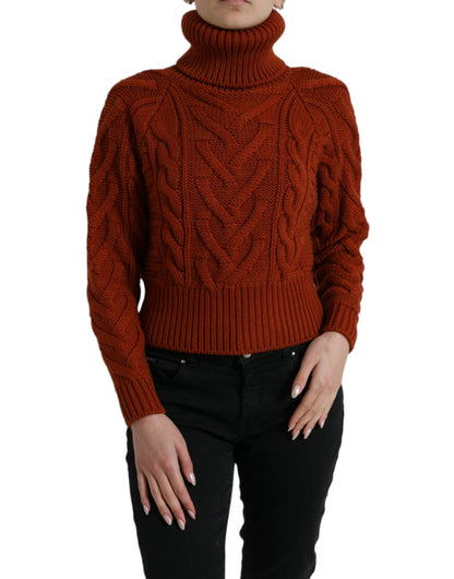 Dolce & Gabbana Elegant Brown Turtleneck Wool Sweater Dolce & Gabbana