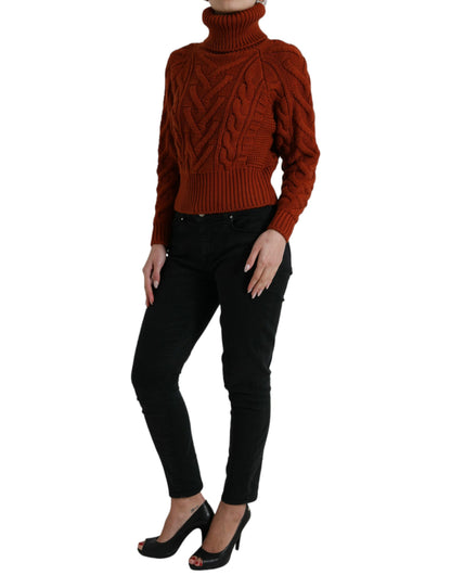 Dolce & Gabbana Elegant Brown Turtleneck Wool Sweater Dolce & Gabbana