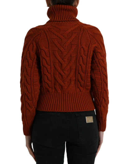 Dolce & Gabbana Elegant Brown Turtleneck Wool Sweater Dolce & Gabbana