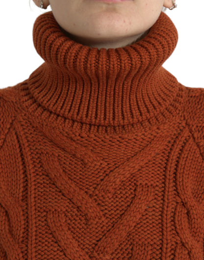 Dolce & Gabbana Elegant Brown Turtleneck Wool Sweater Dolce & Gabbana