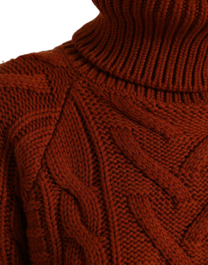 Dolce & Gabbana Elegant Brown Turtleneck Wool Sweater Dolce & Gabbana