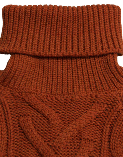 Dolce & Gabbana Elegant Brown Turtleneck Wool Sweater Dolce & Gabbana