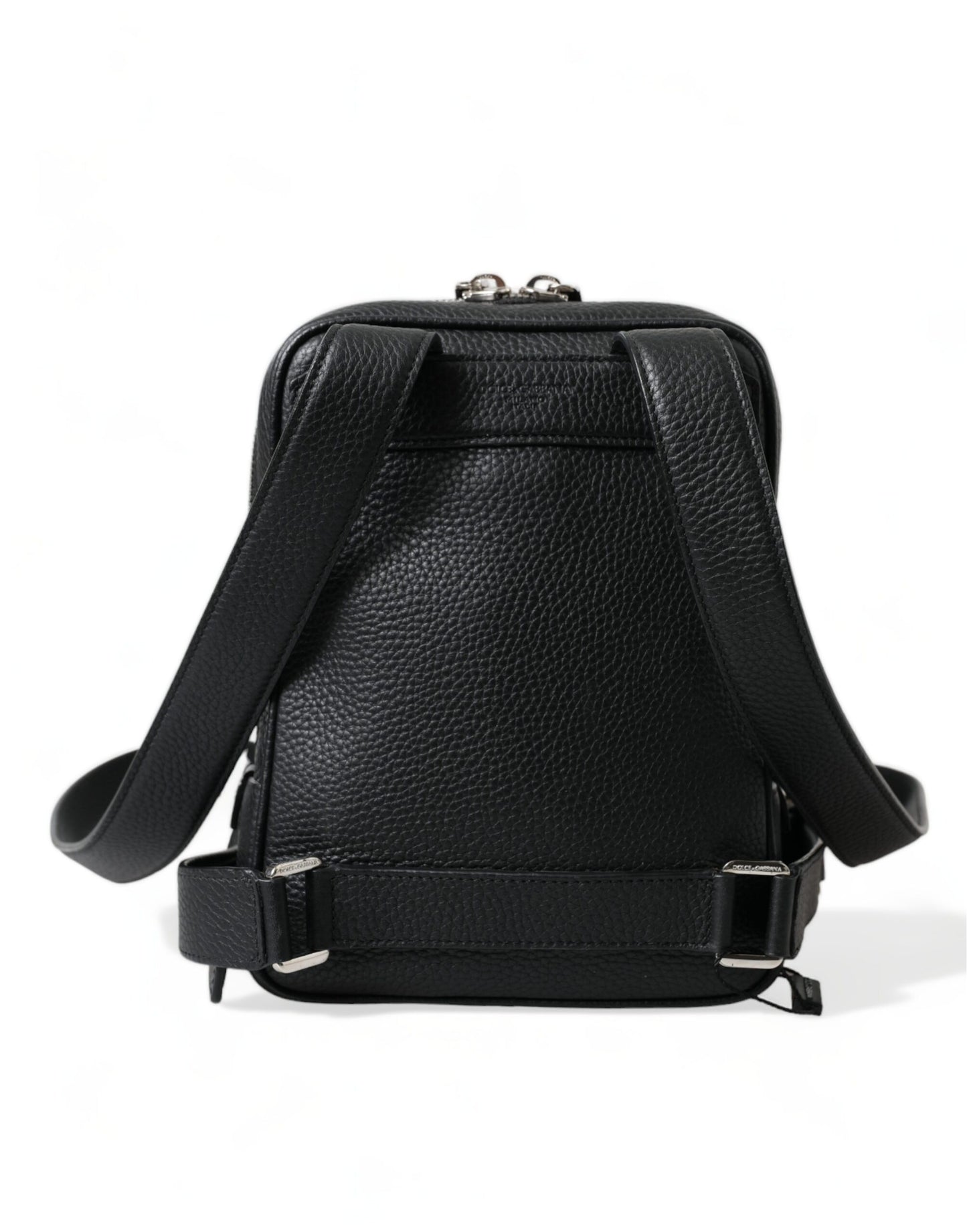 Dolce & Gabbana Chic Black Calf Leather Small Backpack Dolce & Gabbana