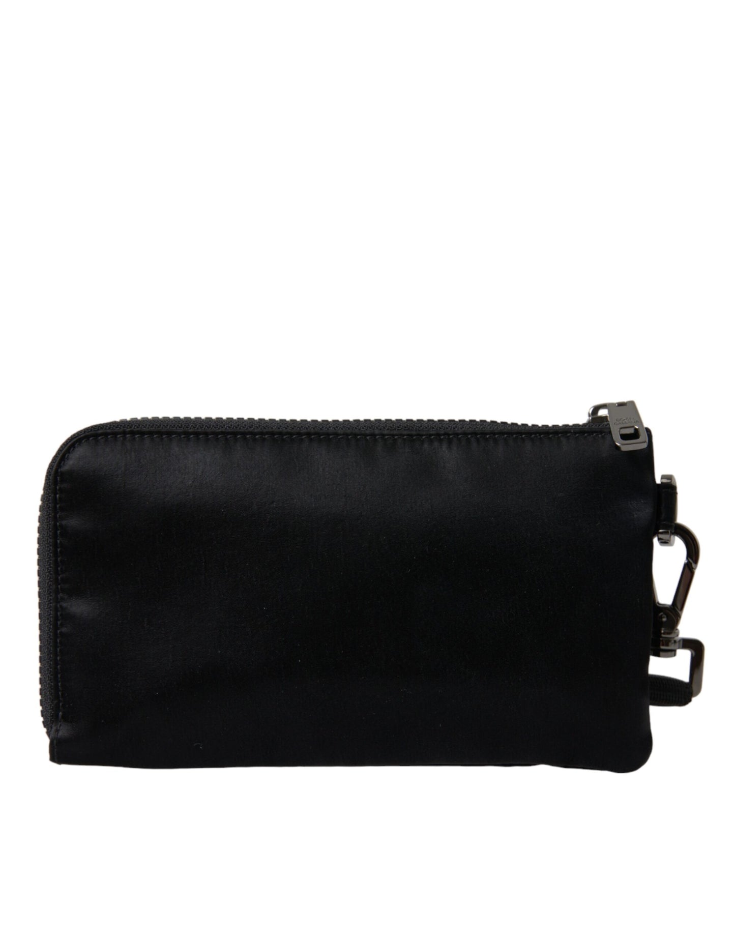 Dolce & Gabbana Elegant Black Nylon & Leather Pouch Dolce & Gabbana