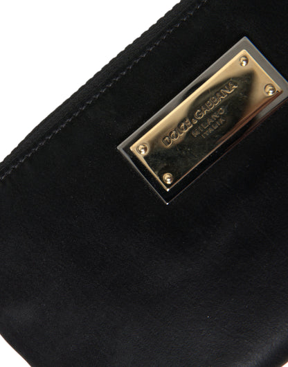 Dolce & Gabbana Elegant Black Nylon & Leather Pouch Dolce & Gabbana