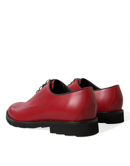 Dolce & Gabbana Elegant Red Leather Oxford Dress Shoes Dolce & Gabbana