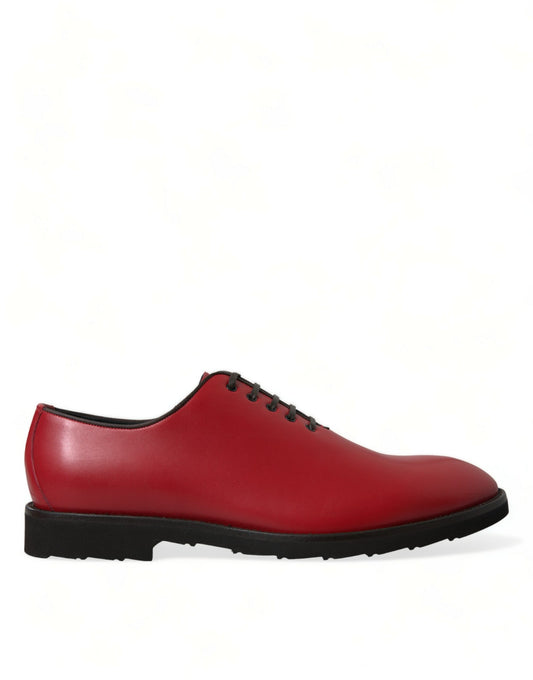 Dolce & Gabbana Elegant Red Leather Oxford Dress Shoes Dolce & Gabbana