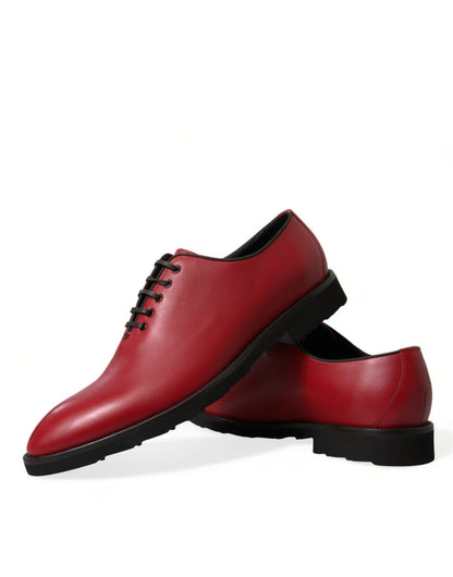 Dolce & Gabbana Elegant Red Leather Oxford Dress Shoes Dolce & Gabbana