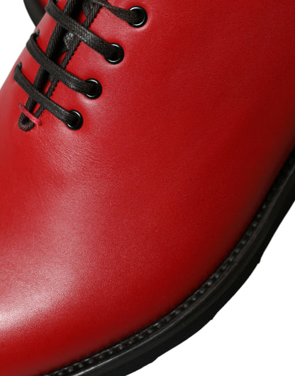 Dolce & Gabbana Elegant Red Leather Oxford Dress Shoes Dolce & Gabbana