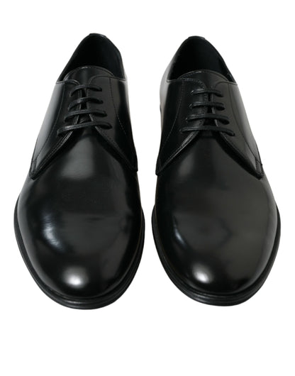 Dolce & Gabbana Elegant Black Leather Derby Formal Shoes Dolce & Gabbana