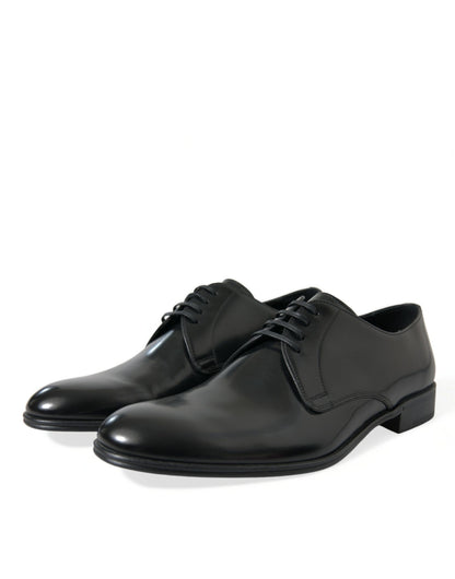 Dolce & Gabbana Elegant Black Leather Derby Formal Shoes Dolce & Gabbana