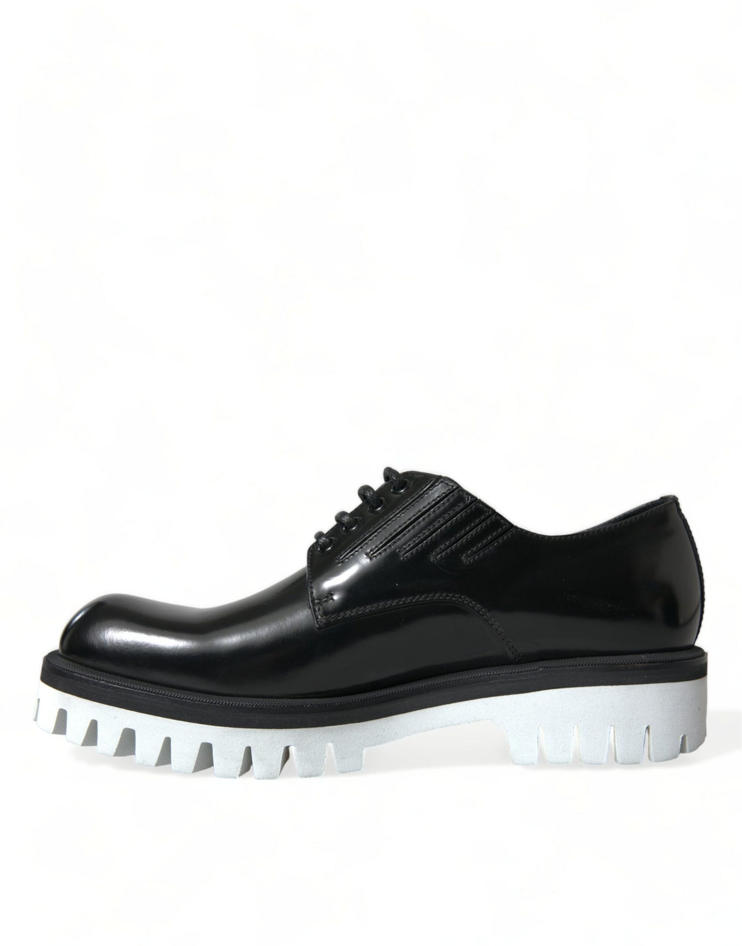 Dolce & Gabbana Sophisticated Black and White Leather Derby Shoes Dolce & Gabbana