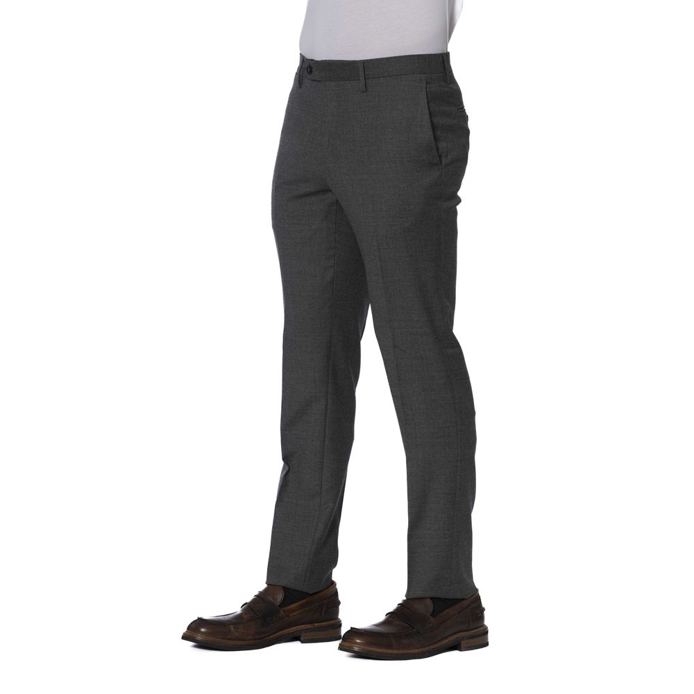 Trussardi Gray Wool Men Trousers Trussardi