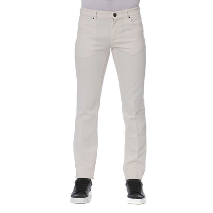 Trussardi White Cotton Men Jeans Trussardi