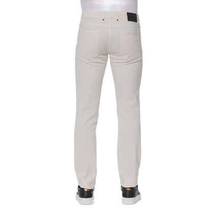 Trussardi White Cotton Men Jeans Trussardi