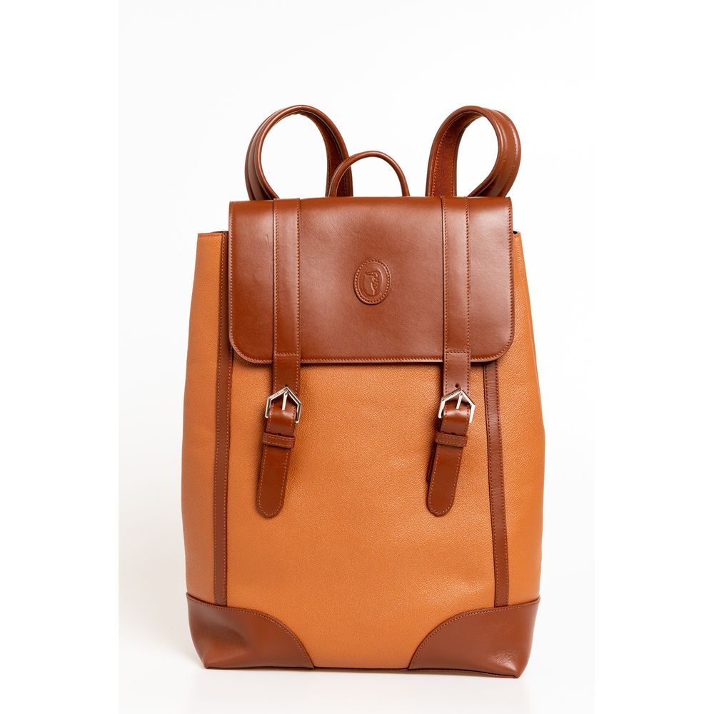 Trussardi Brown Leather Men Backpack Trussardi