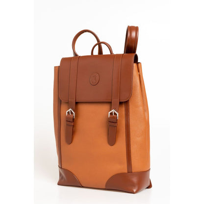 Trussardi Brown Leather Men Backpack Trussardi