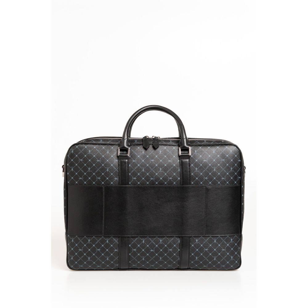 Trussardi Black Leather Men Briefcase Trussardi