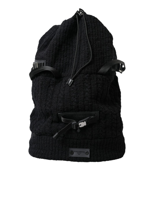 Dolce & Gabbana Elegant Tricot Wool-Blend Backpack in Black Dolce & Gabbana