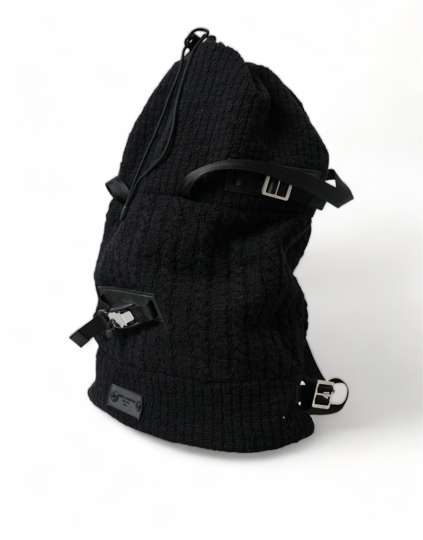 Dolce & Gabbana Elegant Tricot Wool-Blend Backpack in Black Dolce & Gabbana