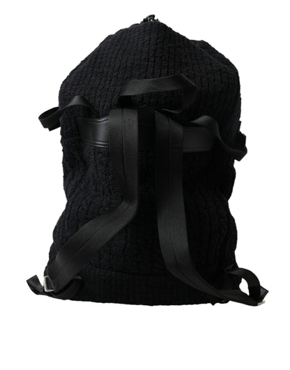 Dolce & Gabbana Elegant Tricot Wool-Blend Backpack in Black Dolce & Gabbana